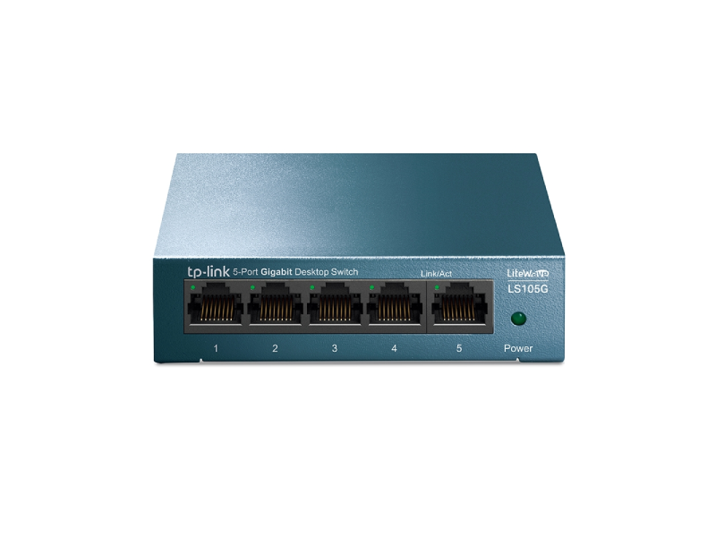 SWITCH TP-LINK 05 PUERTOS GIGABIT LS105G LITEWAVE 10/100 / 1000MBPS ACERO P.N: 1730502147